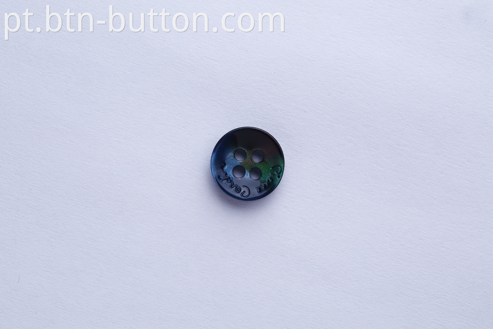 Gradient color imitation shell button with resin socket